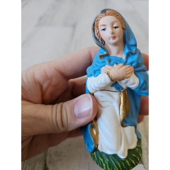 Vintage Mary Germany nativity village Xmas kneeling decor - Picture 6 of 8